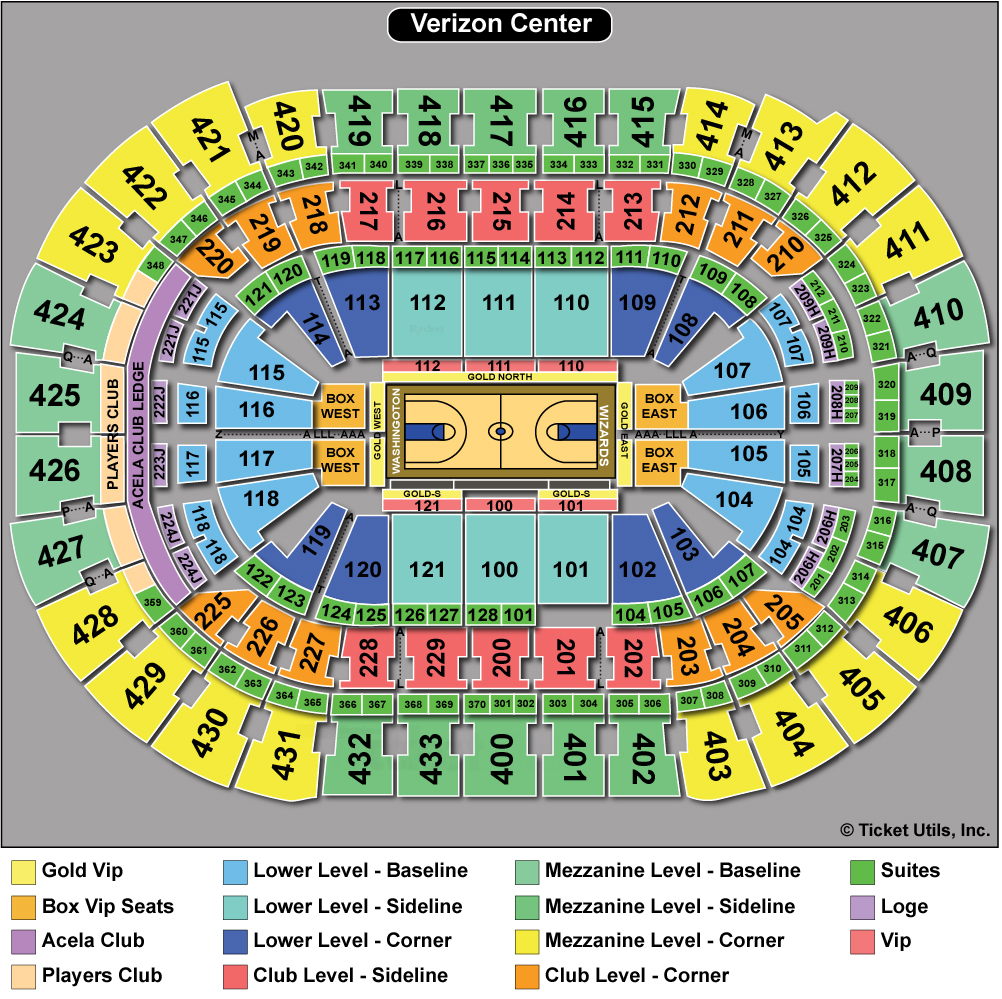 Verizon Center Tickets Events seating chart TicketCity
